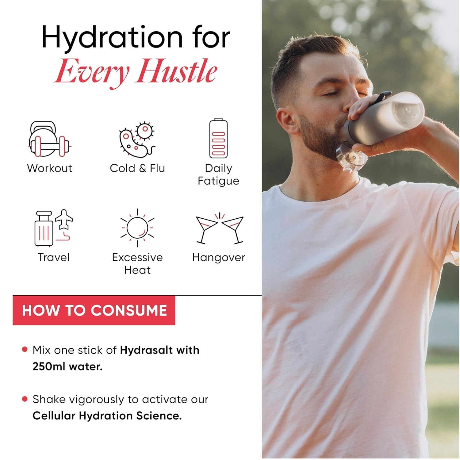 Wellbeing Nutrition HydraSalt Electrolyte Drink Raspberry Lemon Flavor 90g 15N