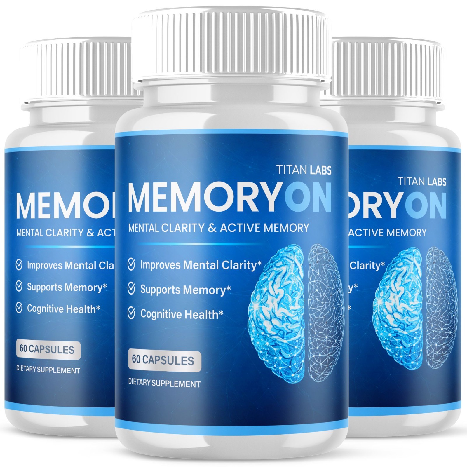 (3 Pack) MemoryOn Pill Nootropic Natural Brain Supplement Memory On 180 Capsules