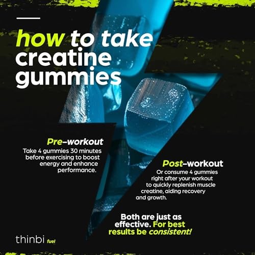 Creatine Monohydrate Gummies 6200mg 120ct Muscle Strength Energy