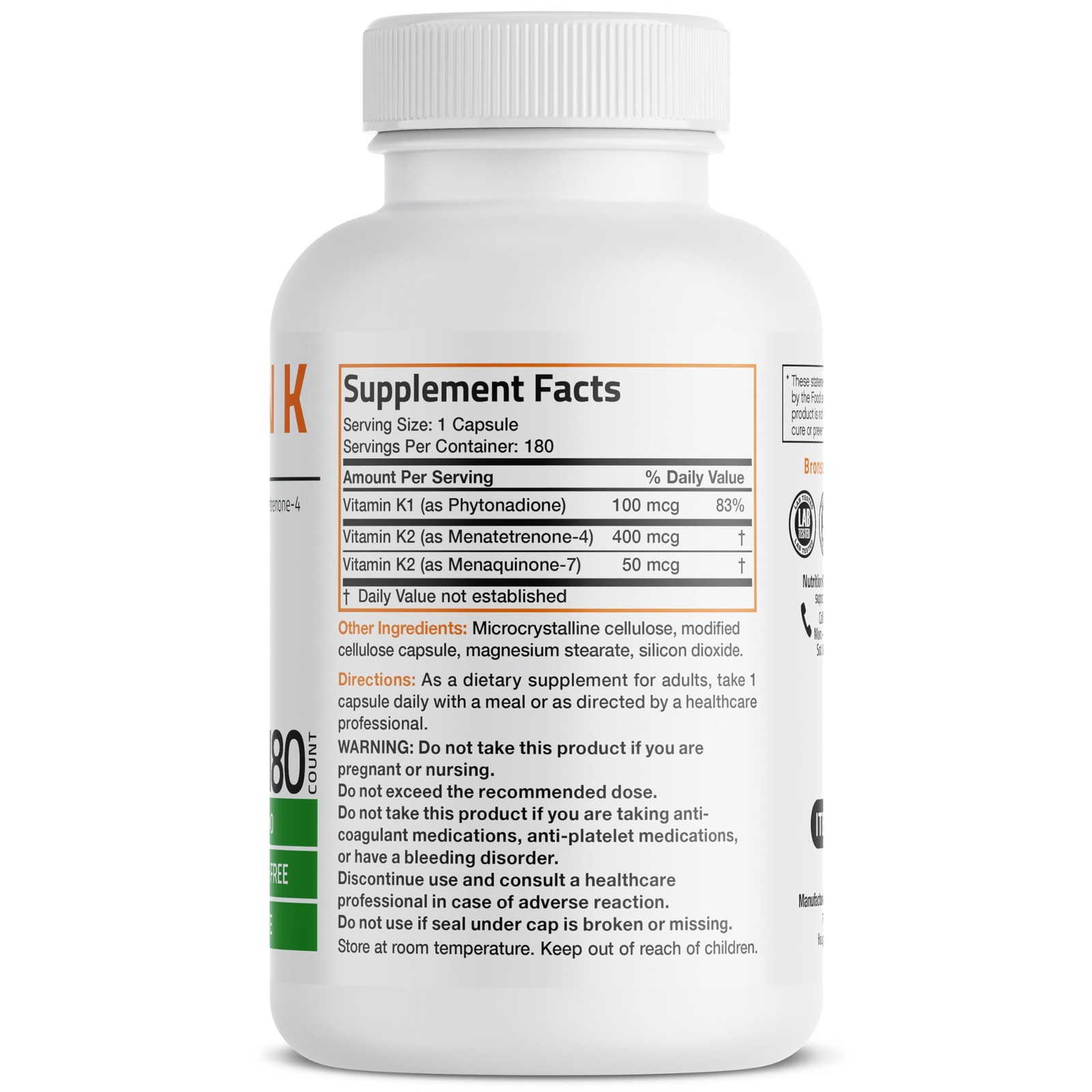 Vitamin K Triple Play (Vitamin K2 MK7 / MK4 180 Count (Pack of 1)