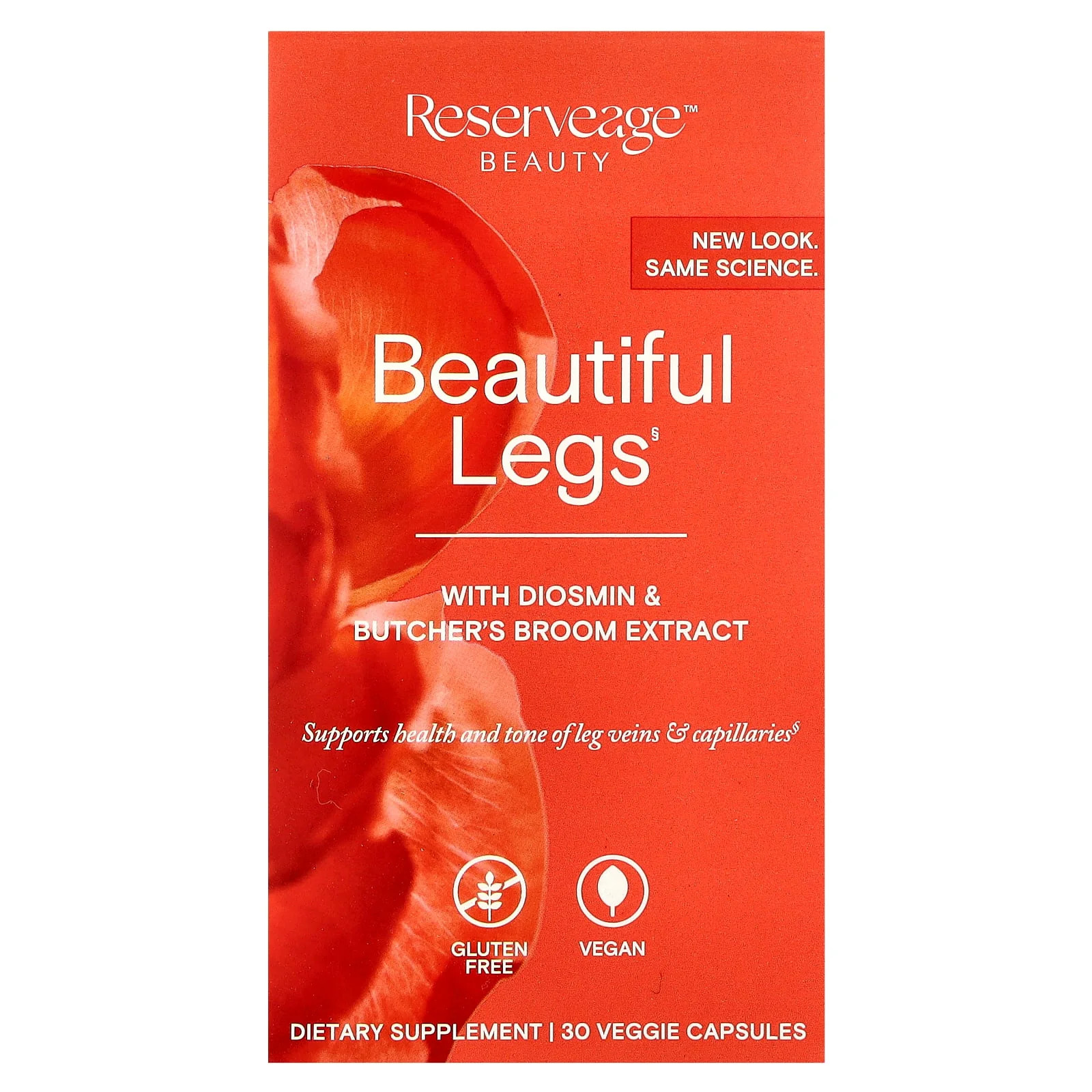 2 X Reserveage Beauty, Beautiful Legs with Diosmin & Butcher’s Broom Extract, 3