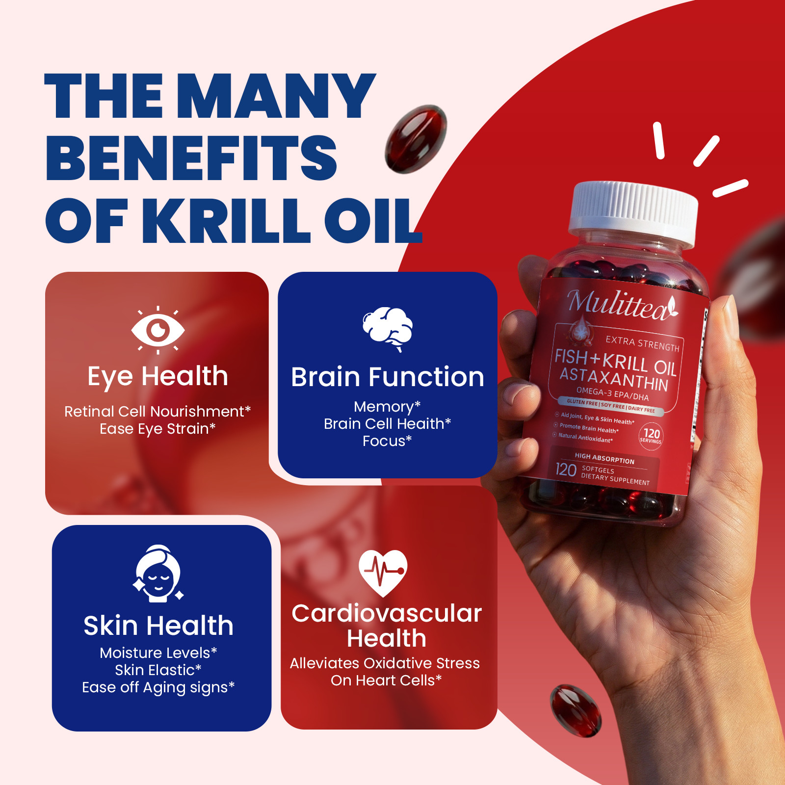 Astaxanthin 240 Softgels – Antioxidant Source – 10mg Per Serving
