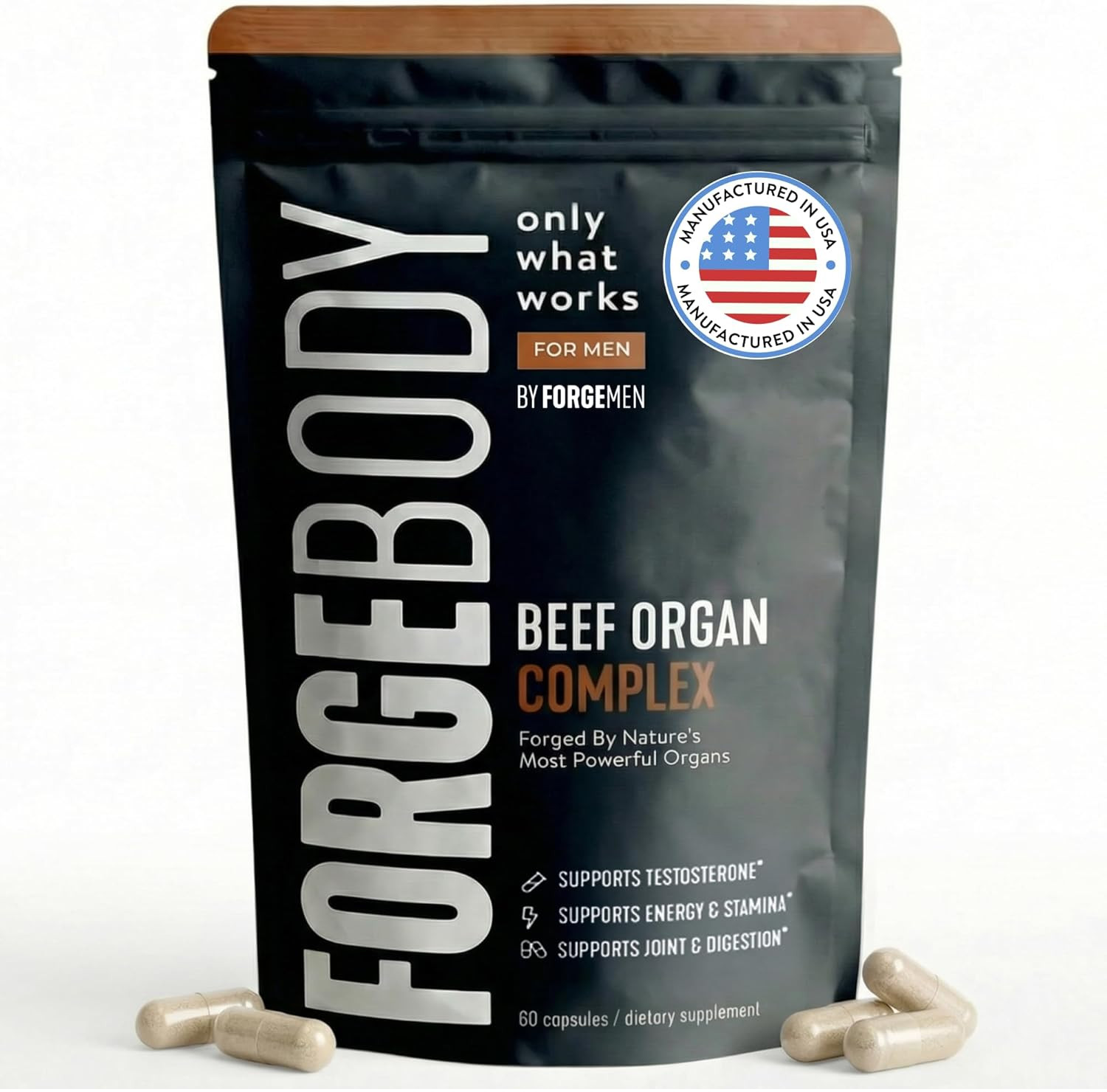 FORGEBODY® Beef Organ Complex Capsules [1 Month] – 100% Grass Fed Beef Organ Sup