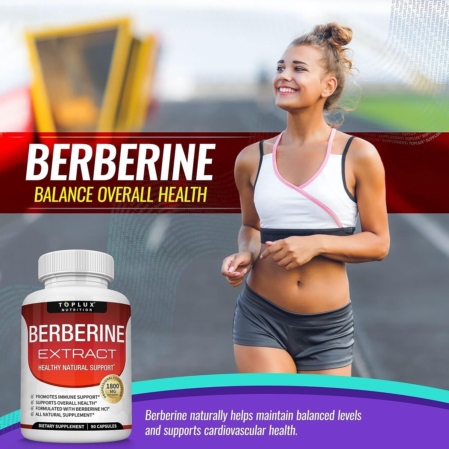 Berberine HCl 1800 MG Premium 90 CAPSULES- (Non-GMO, Gluten Free Vegetarian)