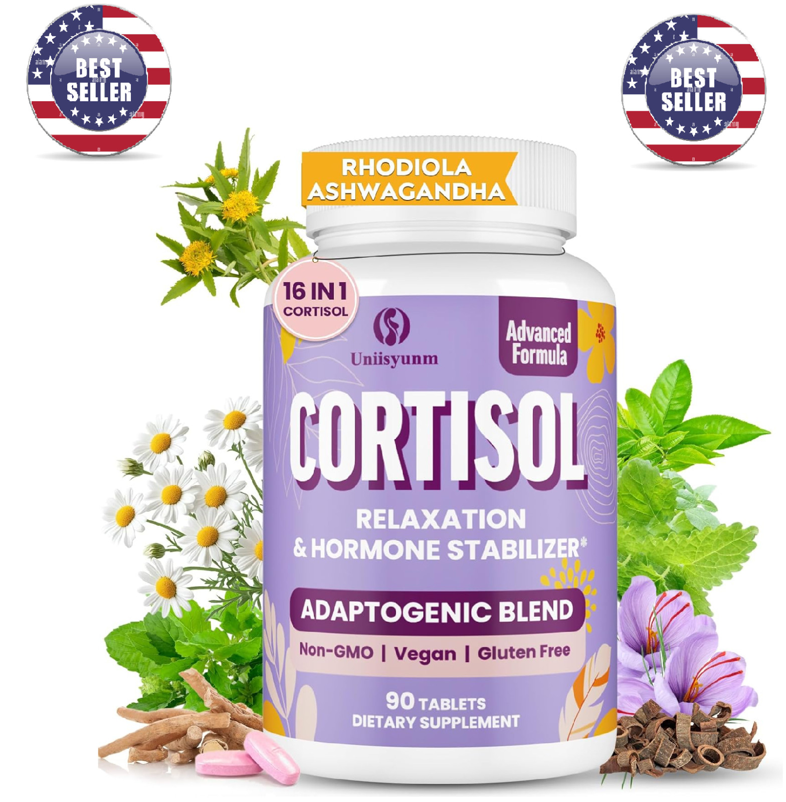 Cortisol Supplements for Women, 16 in 1 Cortisol Reducer Manager with Magnesium,