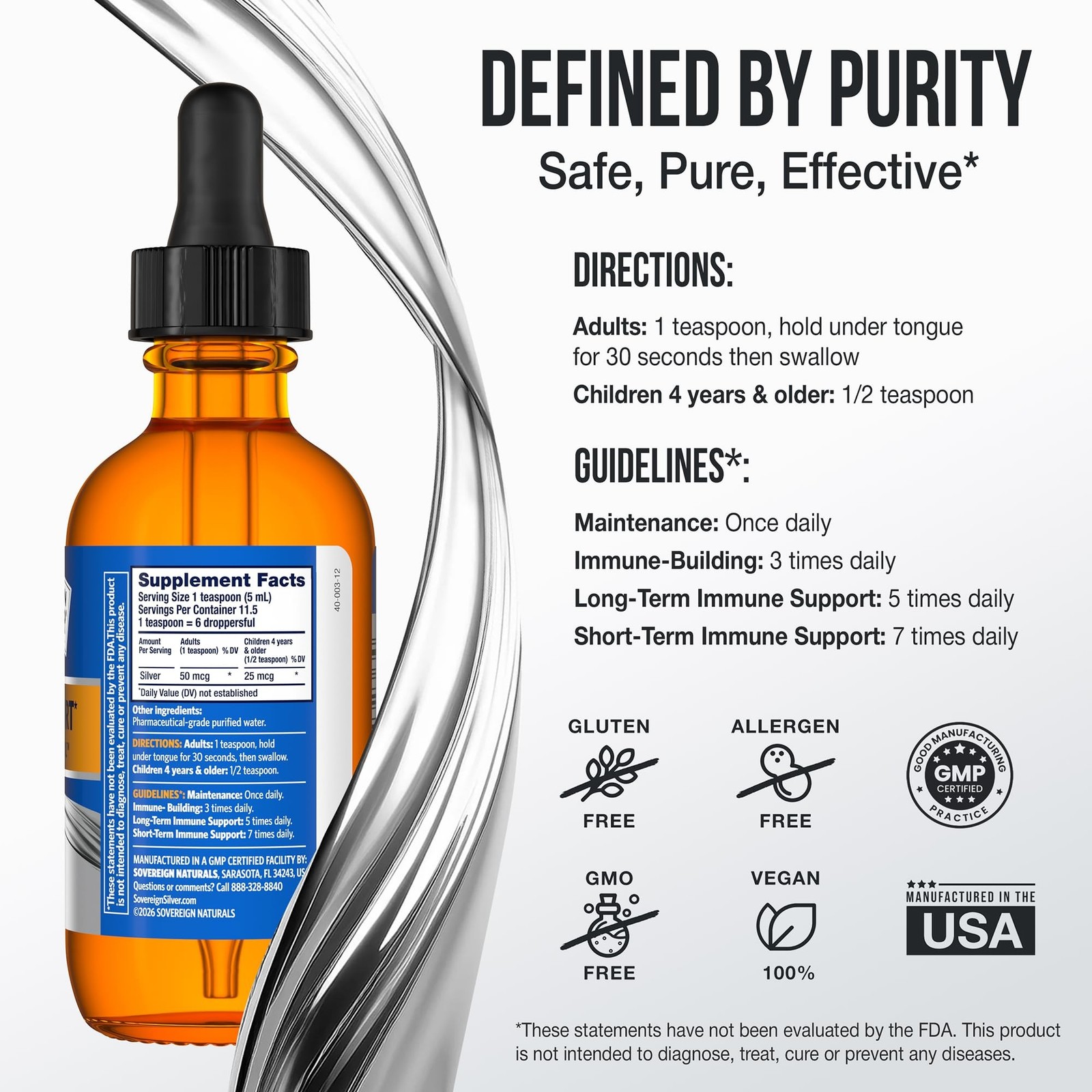 Sovereign Silver Immune Support, Colloidal Silver, 2 fl oz (59 mL) | Bio-Acti…