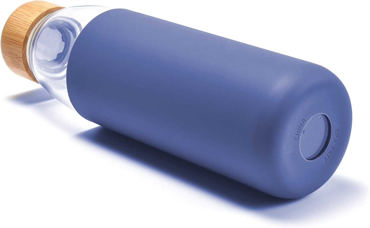 veegoal 18 Oz Borosilicate Glass Water Bottles with 18 Ounces, Sapphire Blue