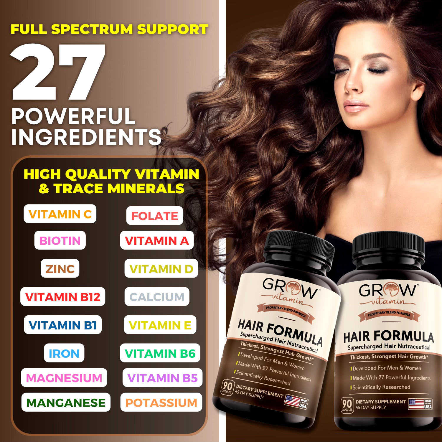 Dr. Berg’s Hair Formula Supports Healthy Hair Nails Skin+ 90 Tabs Exp 02/25+