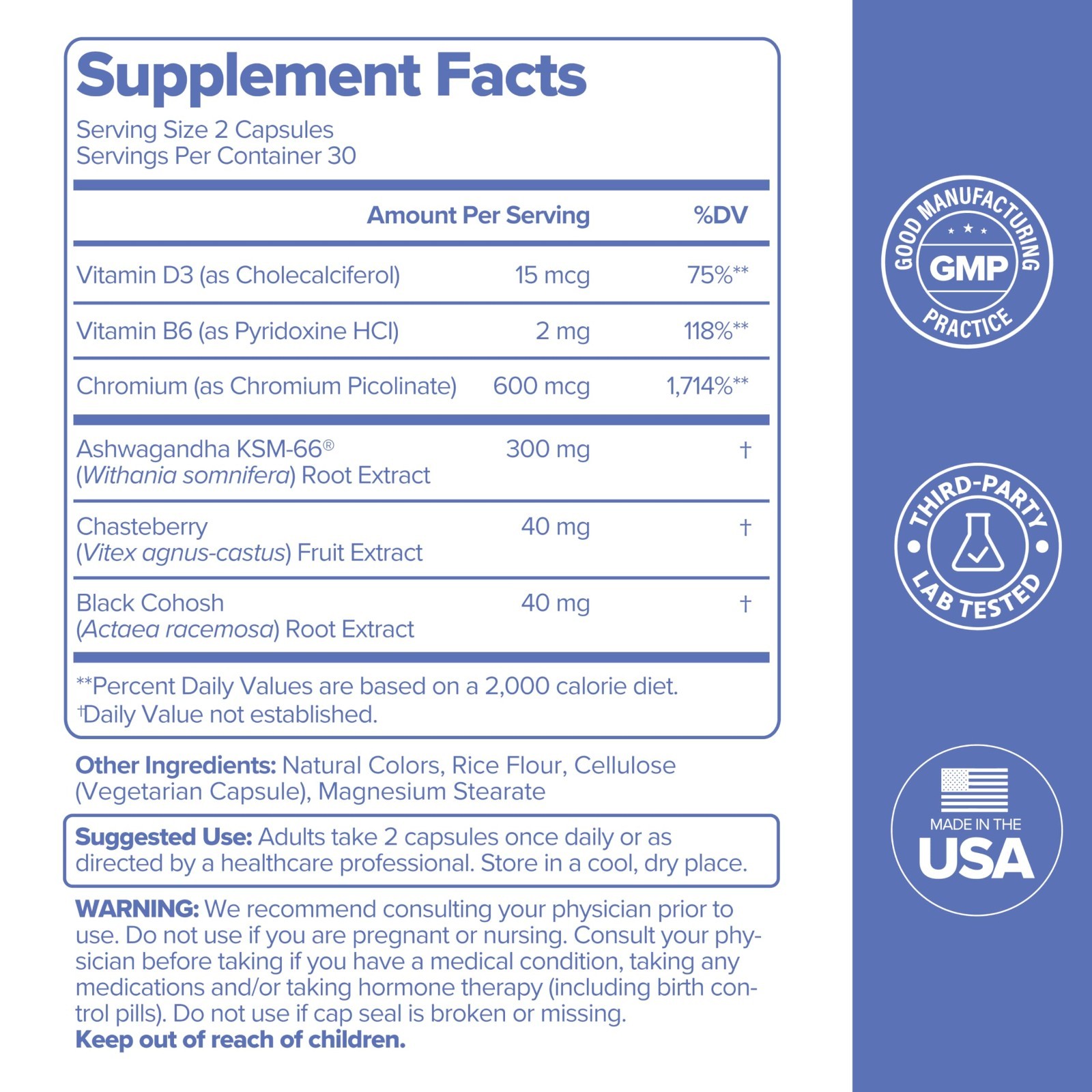 Menopause Relief Supplement – Alleviate Hot Flashes & Night Sweats – 60-Day Supp