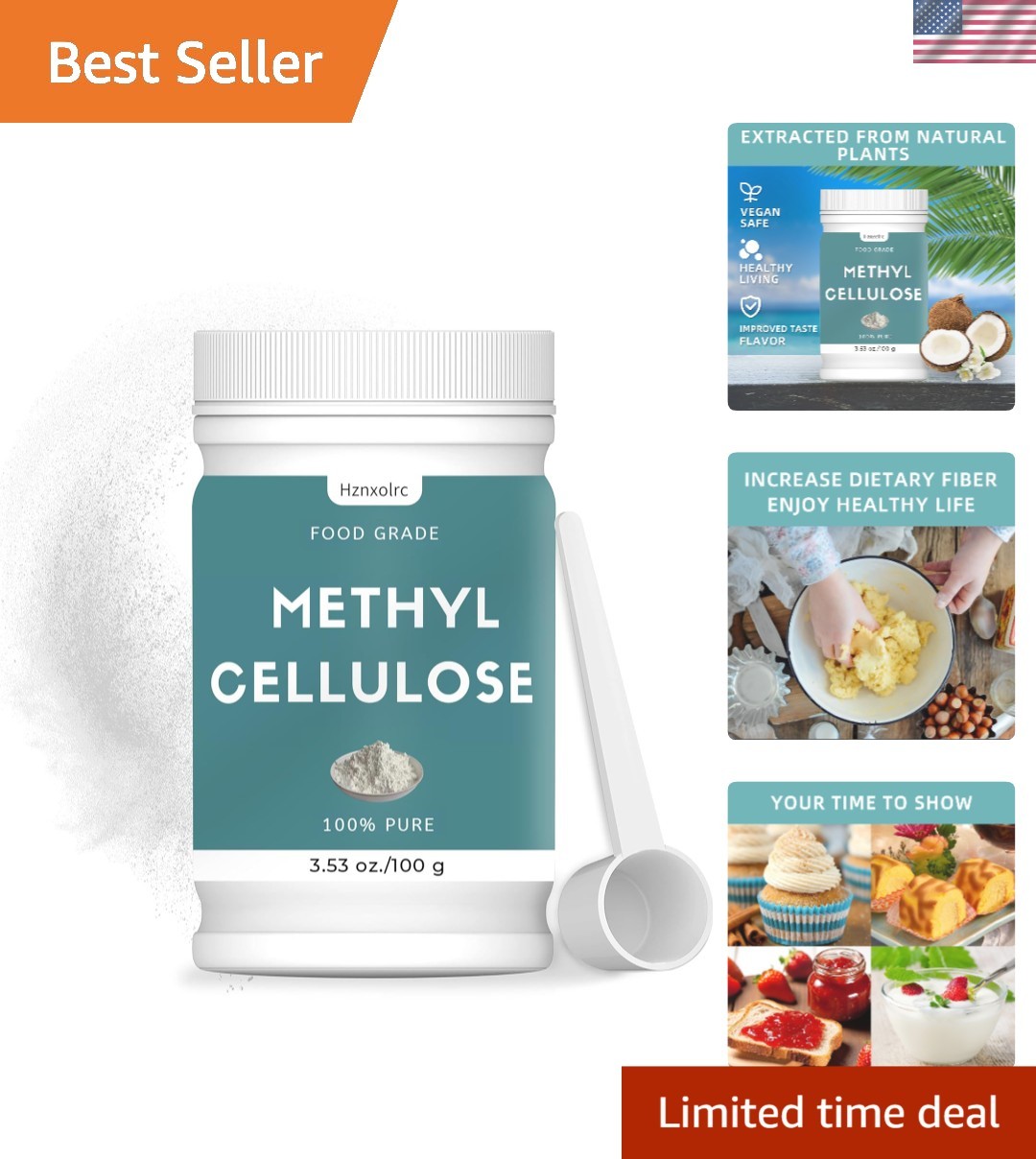 3.52 oz Methylcellulose Powder – Ideal for Moist Cakes & Desserts