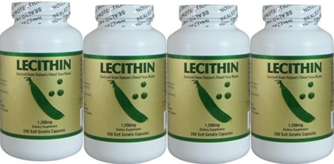 4 Bottles of Lecithin 1200mg 200 Softgels anti-oxidant , FRESH FREE US SHIPPING