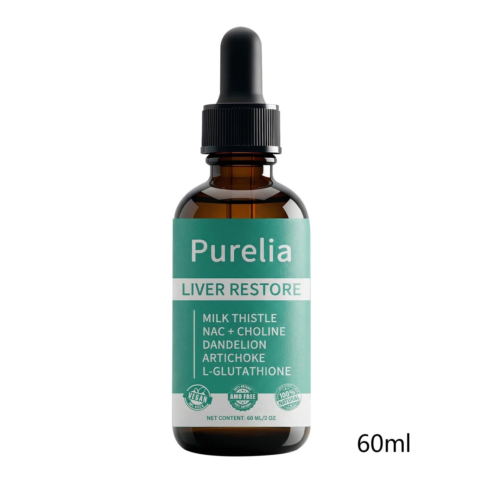 Purelia Liver Restore Drops – Complete Liver Detox Support Supplement 60ml