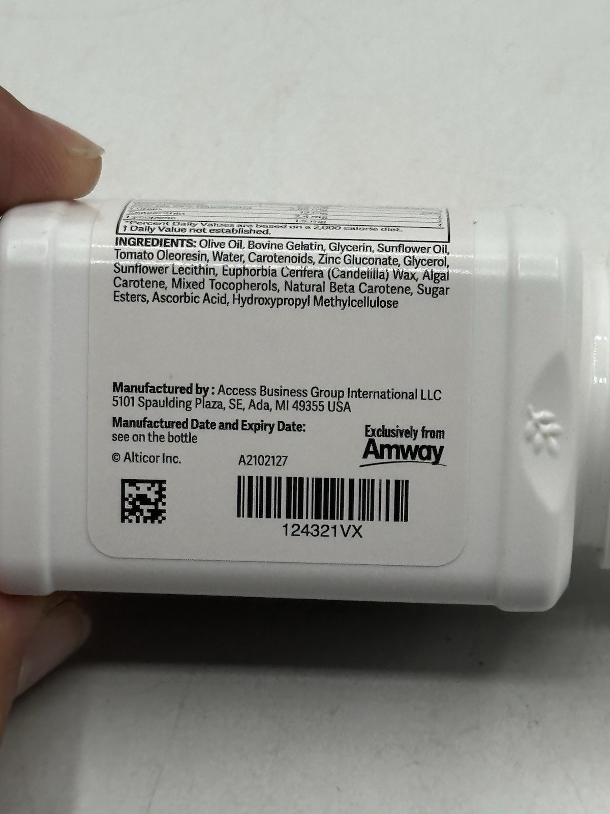 Nutrilite Vision Health Plus Carotenoids Zinc 60 Softgels Exp 01/2028
