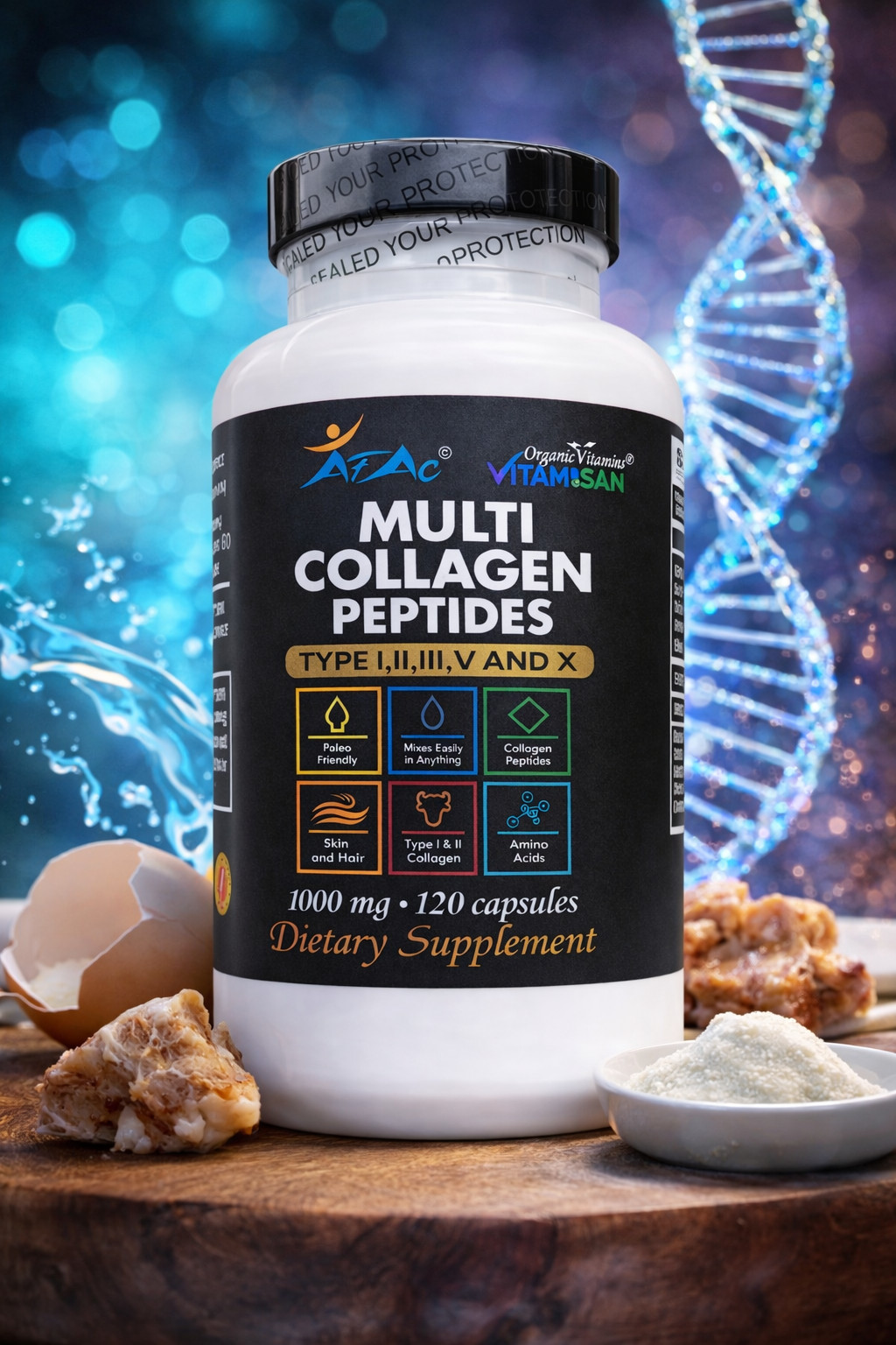 360 capsules Collagen Peptide skin nail colagen fort bones joint support 3