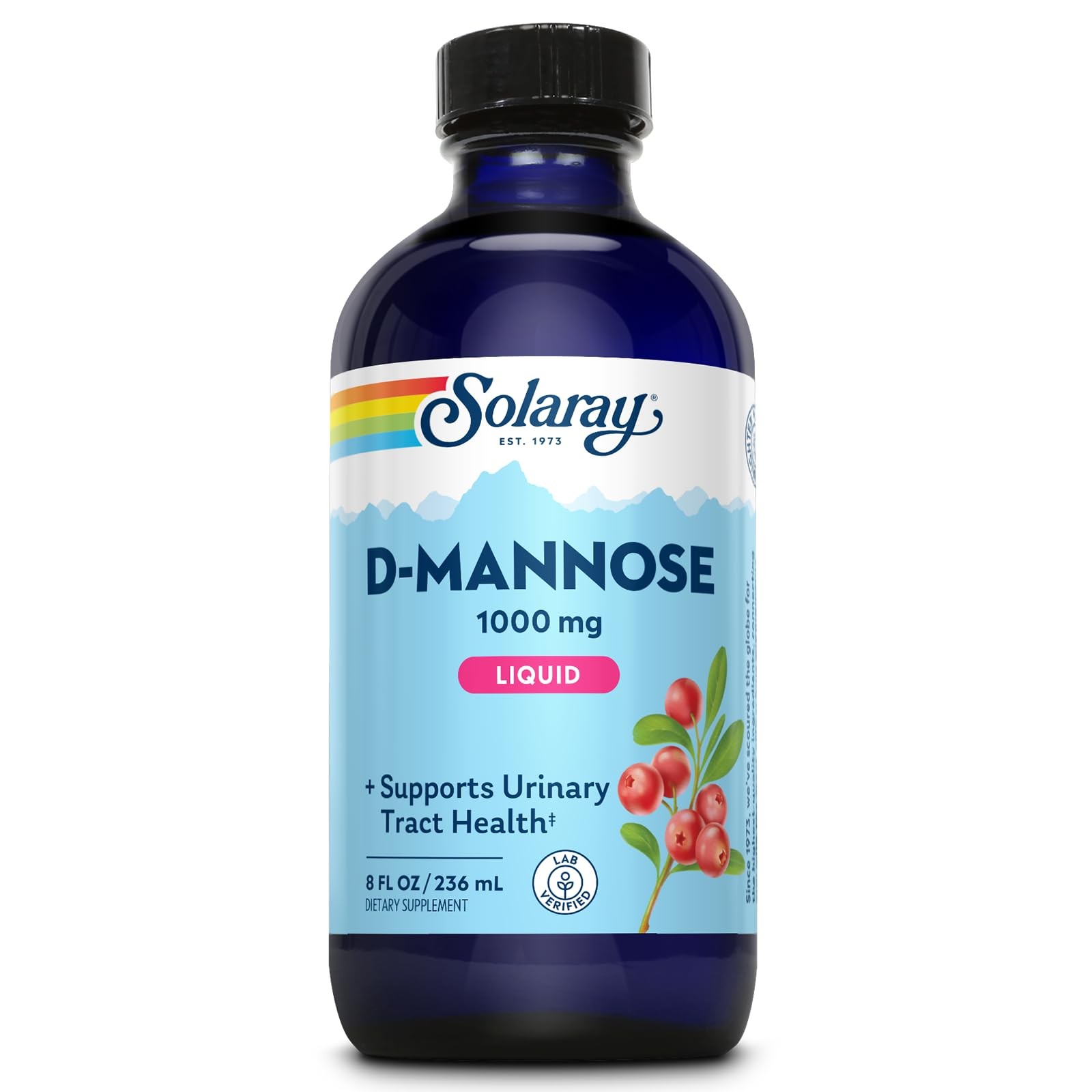 Solaray D-Mannose 1000 Mg Liquid Formula Cranactin Cranberry Extract – D