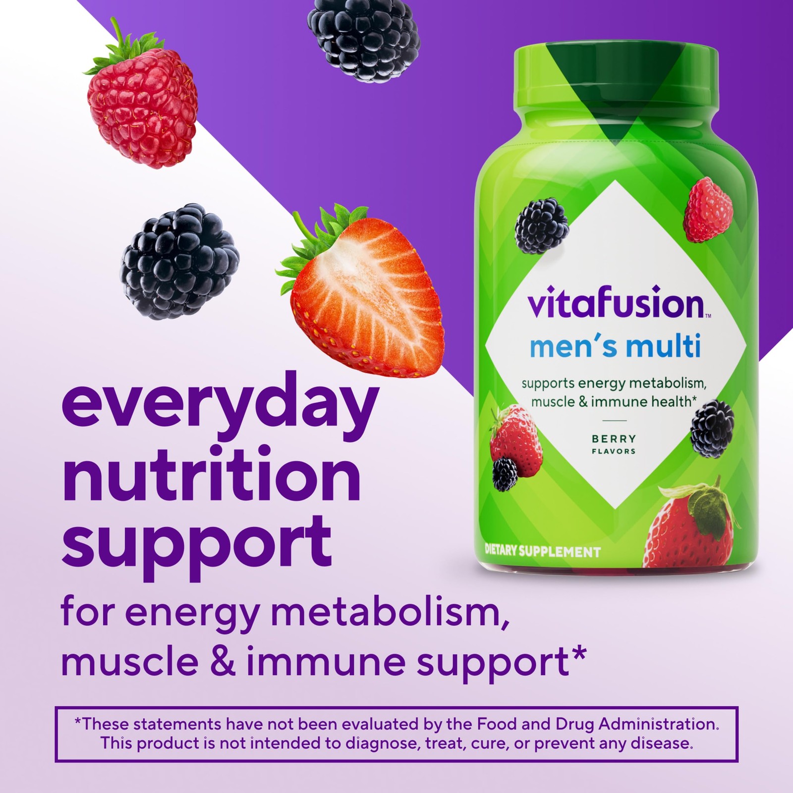 vitafusion Adult Gummy Vitamin Supplement for Men, 120 Count (Pack of 1)