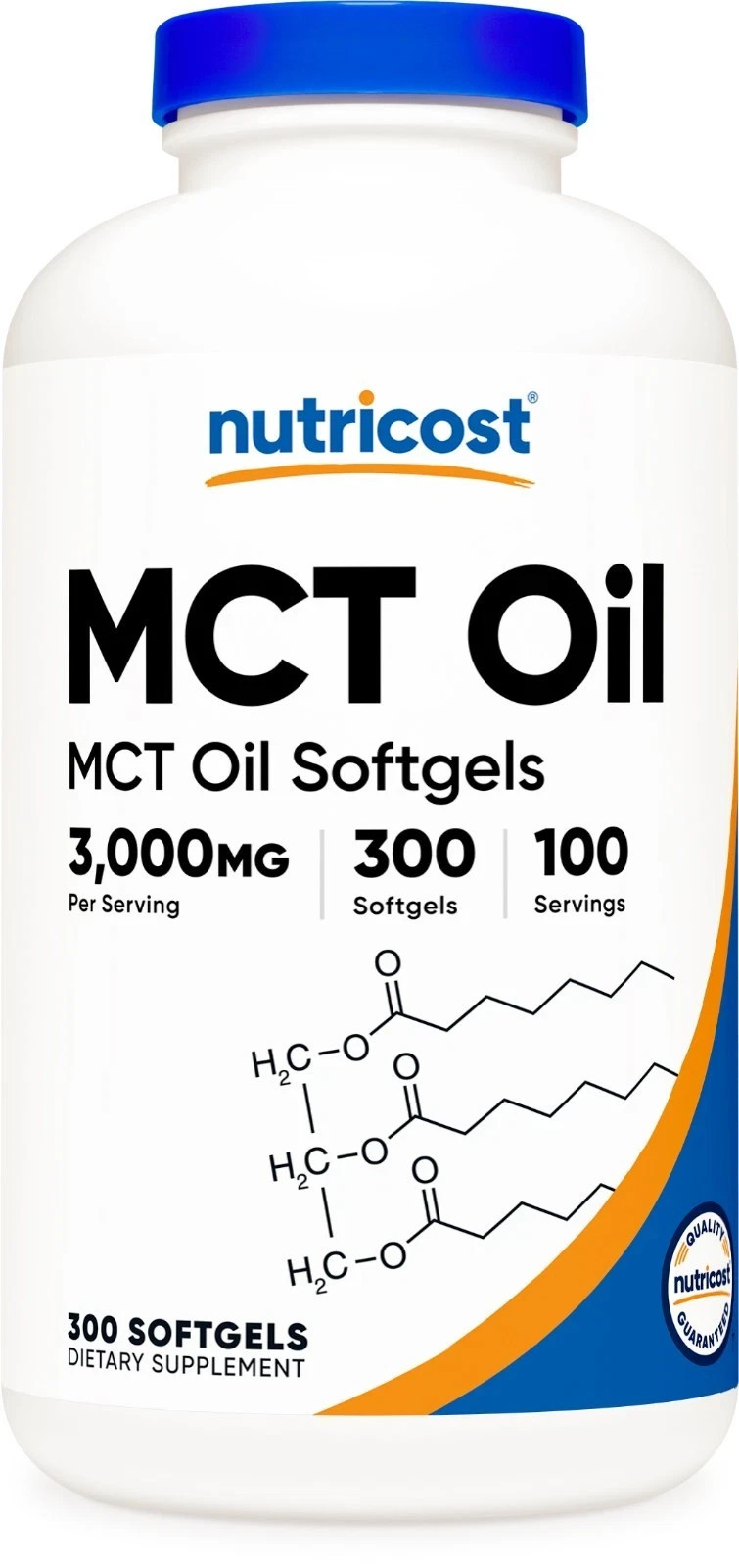 Nutricost MCT Oil Softgels 1000mg 300 Softgels Keto Friendly Supplement
