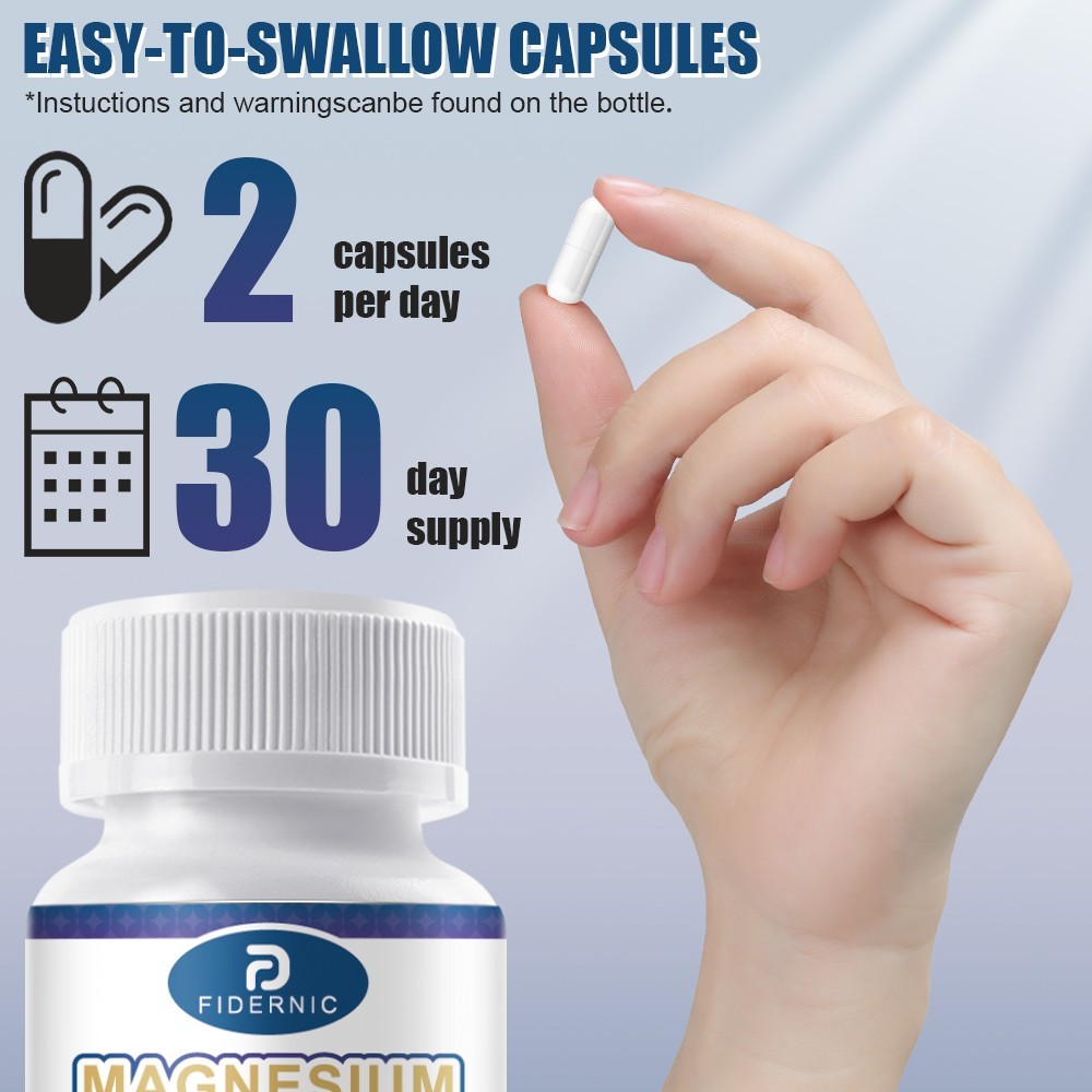Magnesium Citrate Supplement , Promote Bone Muscle Wellness Relax，120 capsules