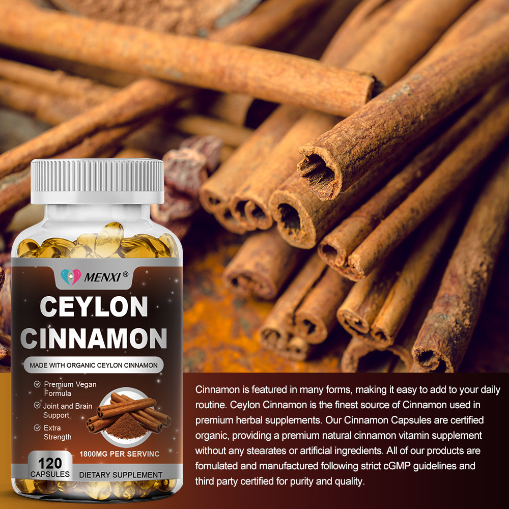 120 Ceylon Cinnamon Capsules 1800mg | Heart Health & Blood Sugar Support Non-GMO