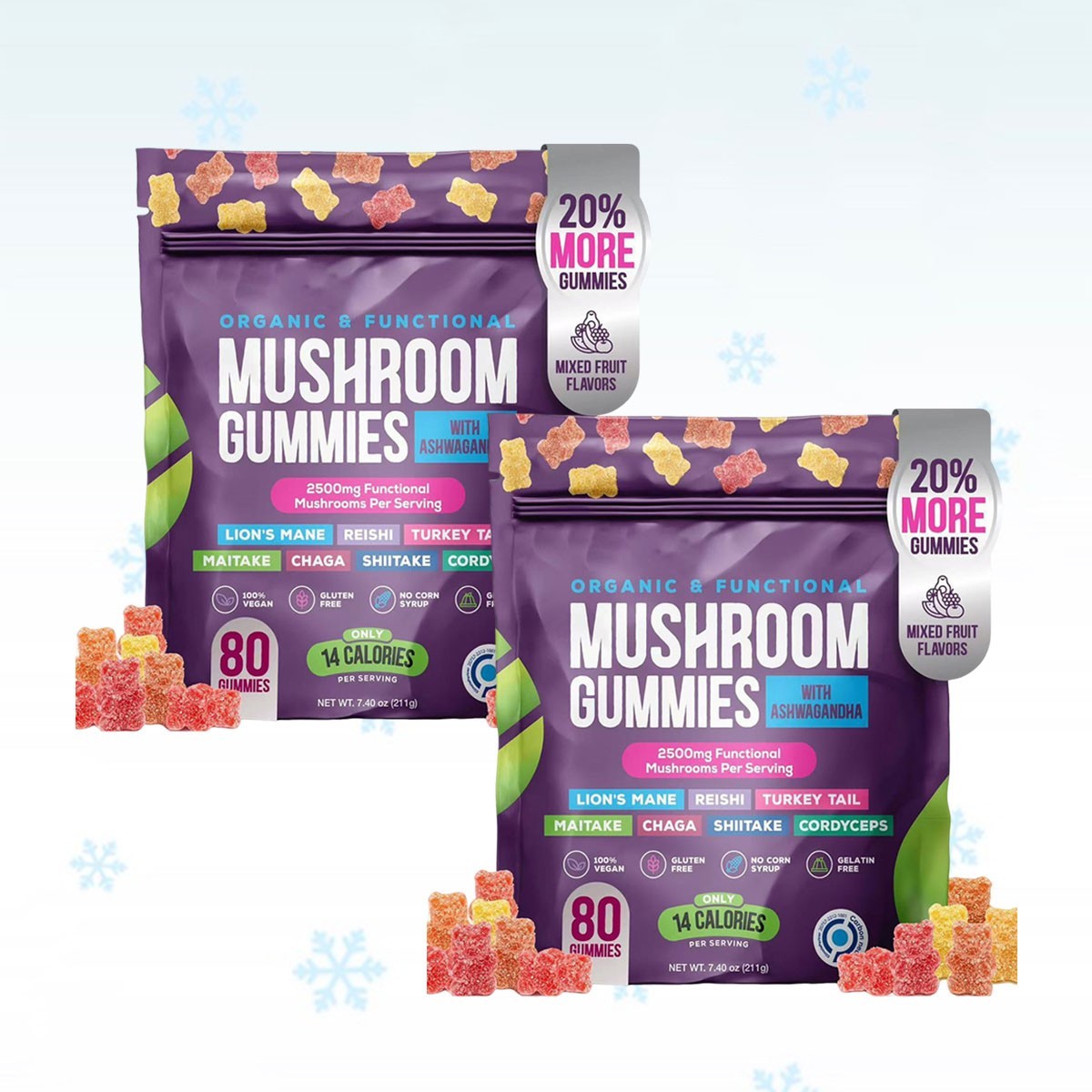 Functional With Gummies-Mushroom Gummies Supplement Mushroom Ashawanduha