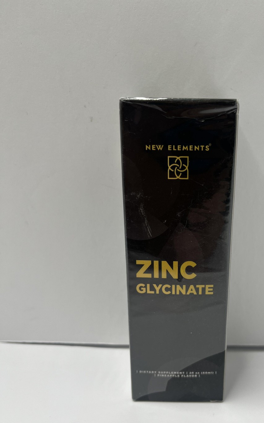 New Elements Zinc Glycinate 50mg 2 Oz Liquid Supplement Pineapple exp 05/26