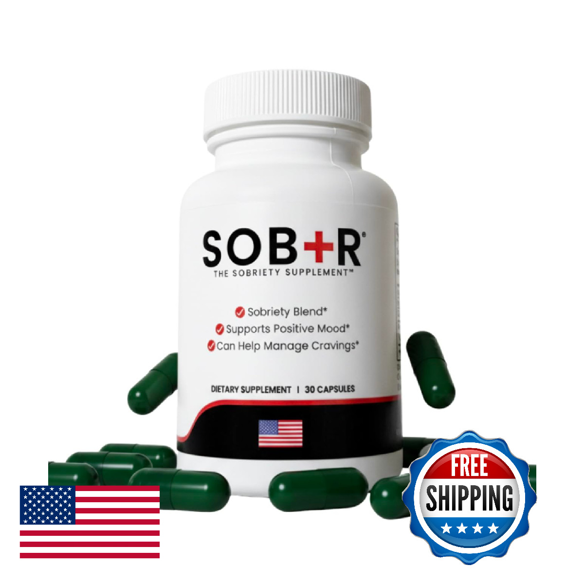 SOB+R Natural Drug Recovery Supplement Alcohol Craving Blocker Support Vegetaria
