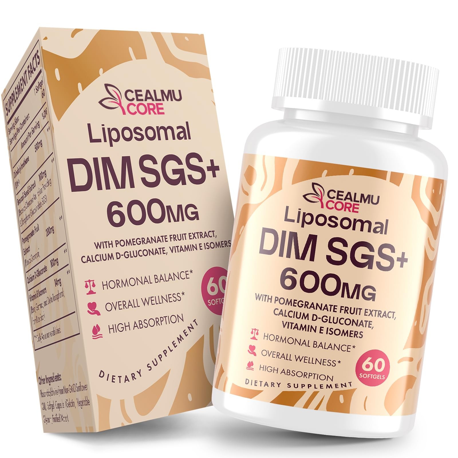 CEALMU CORE Liposomal DIM SGS Supplement Estrogen Supplements for Women & Me…