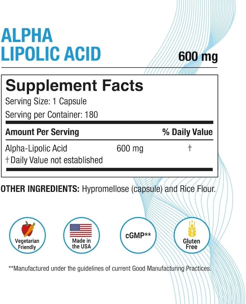 Puregen Labs High Potency Alpha Lipoic Acid 600mg 180 V Caps Exp 12/27 | 2Pk