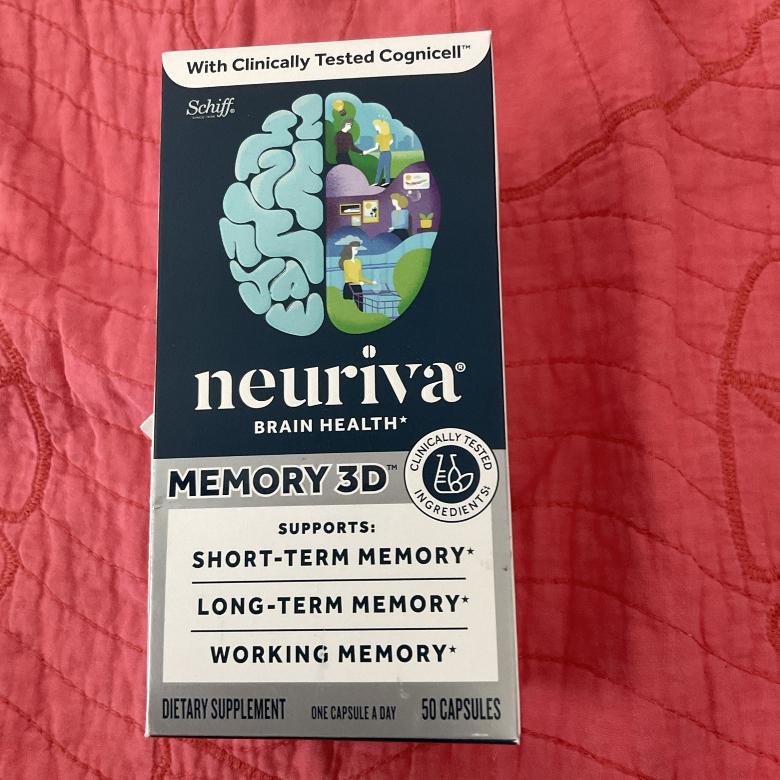 Neuriva Brain Health Memory 3D Supplement 50 Capsules, Exp. 08/27