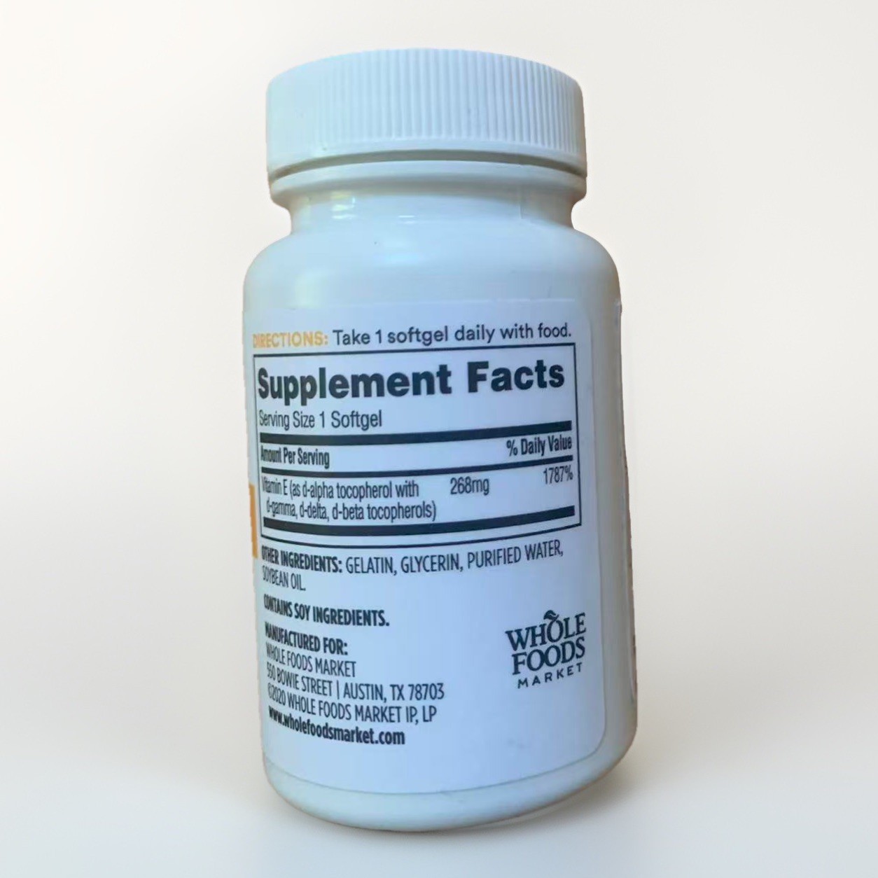 365 Whole Foods Market, Vitamin E 400 IU, 60 Softgels BB 10/2028