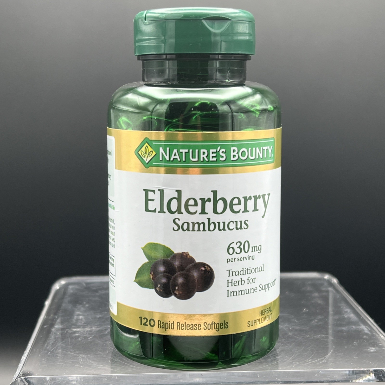 Nature’s Bounty Sambucus Elderberry Herbal, Rapid Release Softgels- 120ct- 09/26