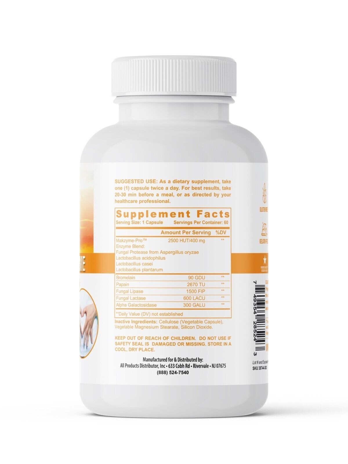 Digestive Enzyme Enhance Bodies Nutrition & Breakdown of Protein & Sugar, 120 CP