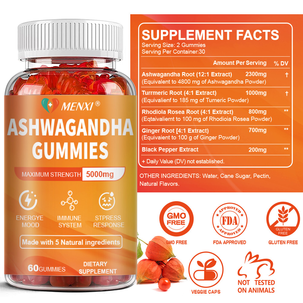Ashwagandha Gummies – Stress Anxiety Relief, Enhance Energy, Endurance, Immunity