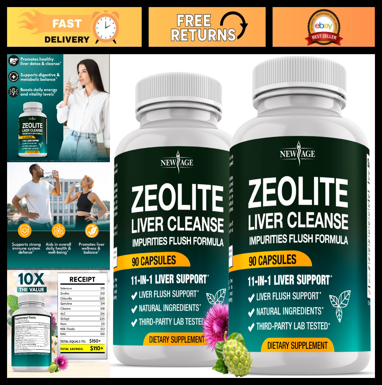 Liver Cleanse & Repair Supplement – Gut Health, Energy Boost, Detox Formula – 18
