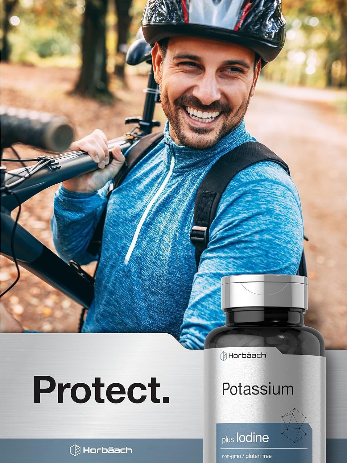 Horbaach Potassium Plus Iodine 180 Tablets Iodide Non-GMO Gluten Free Supplement