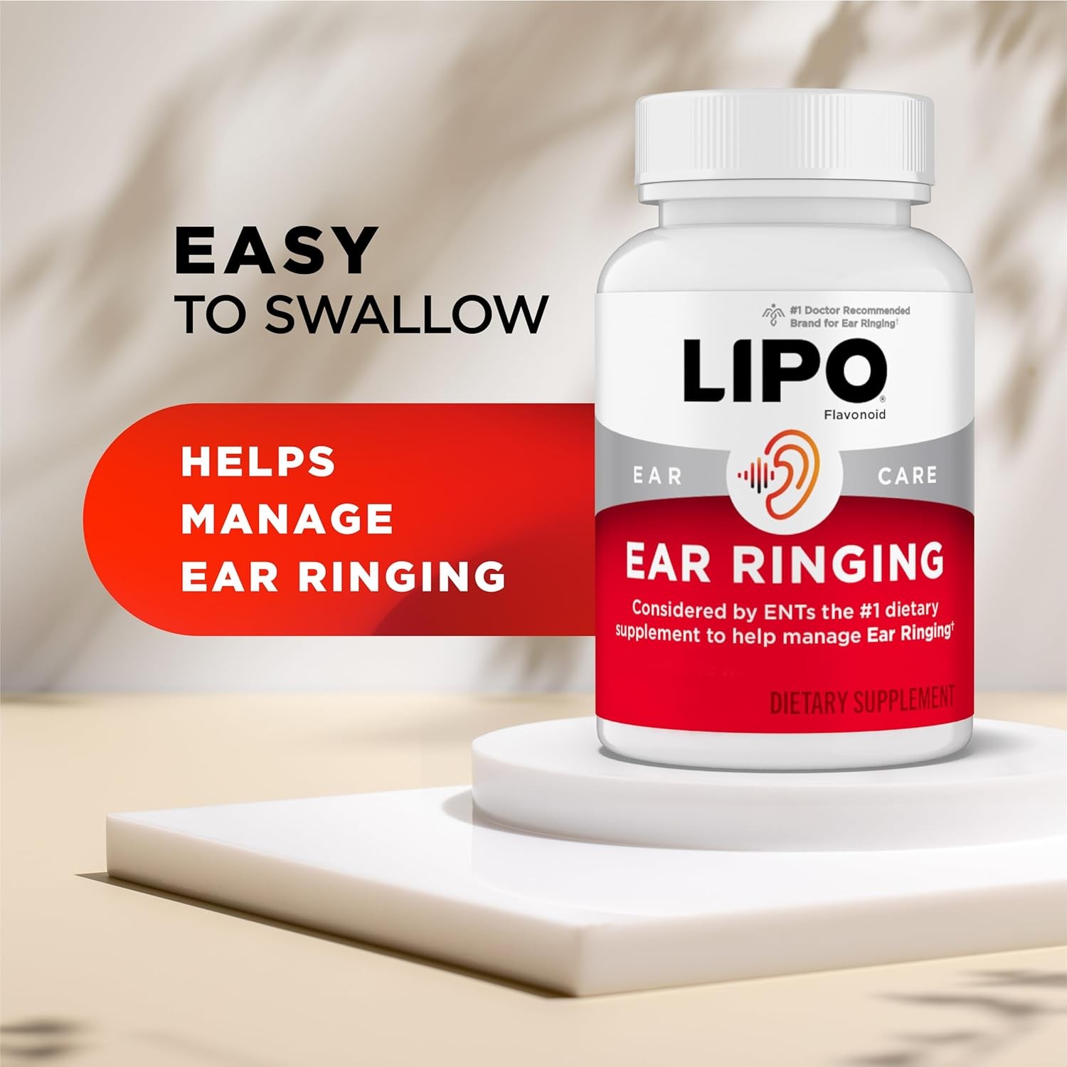 LIPO Ear Ringing Support Supplement with Lemon Bioflavonoid Complex and