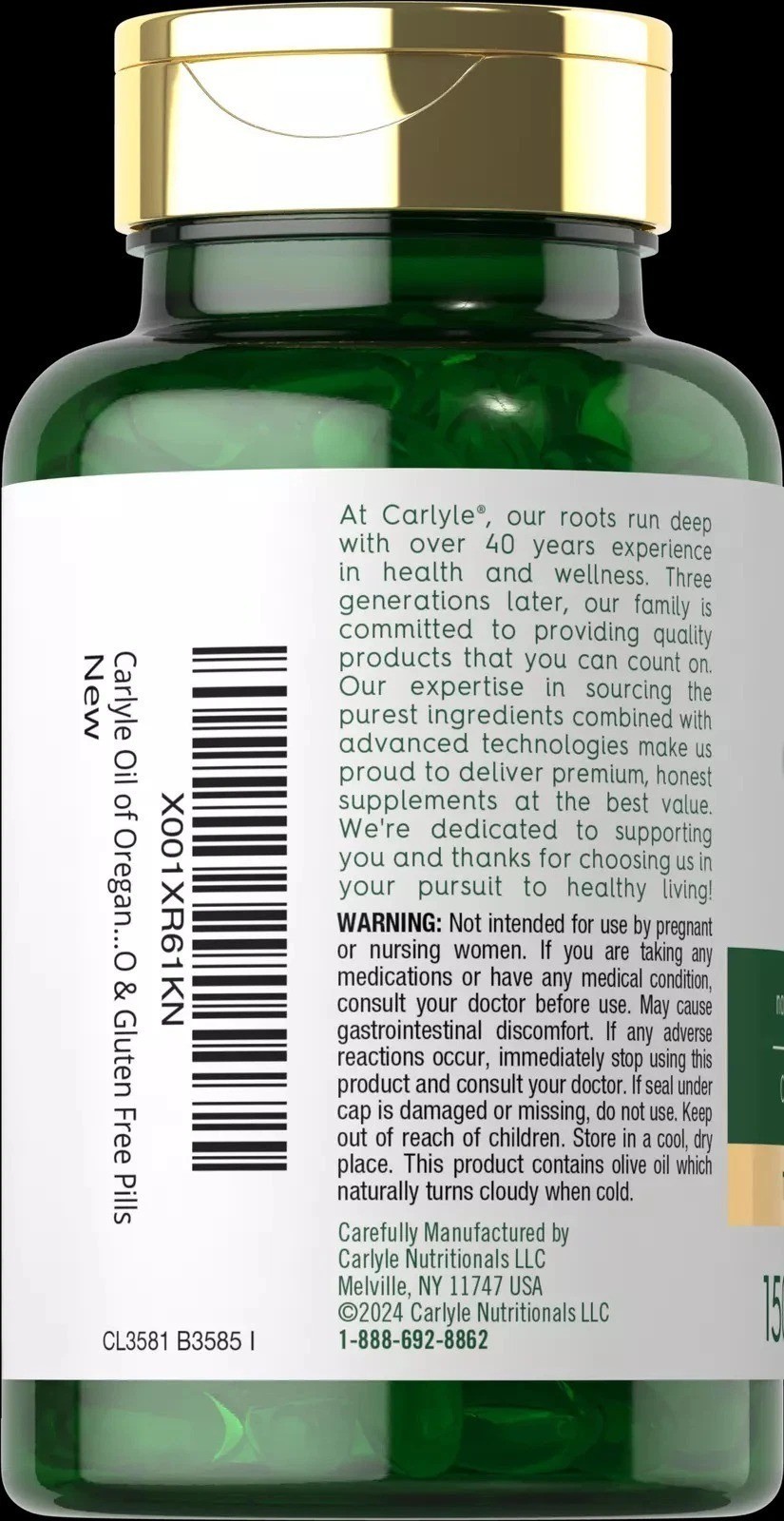 Oregano Oil 4000 mg 150 Softgel Capsules | Contains Carvacrol | by Carlyle