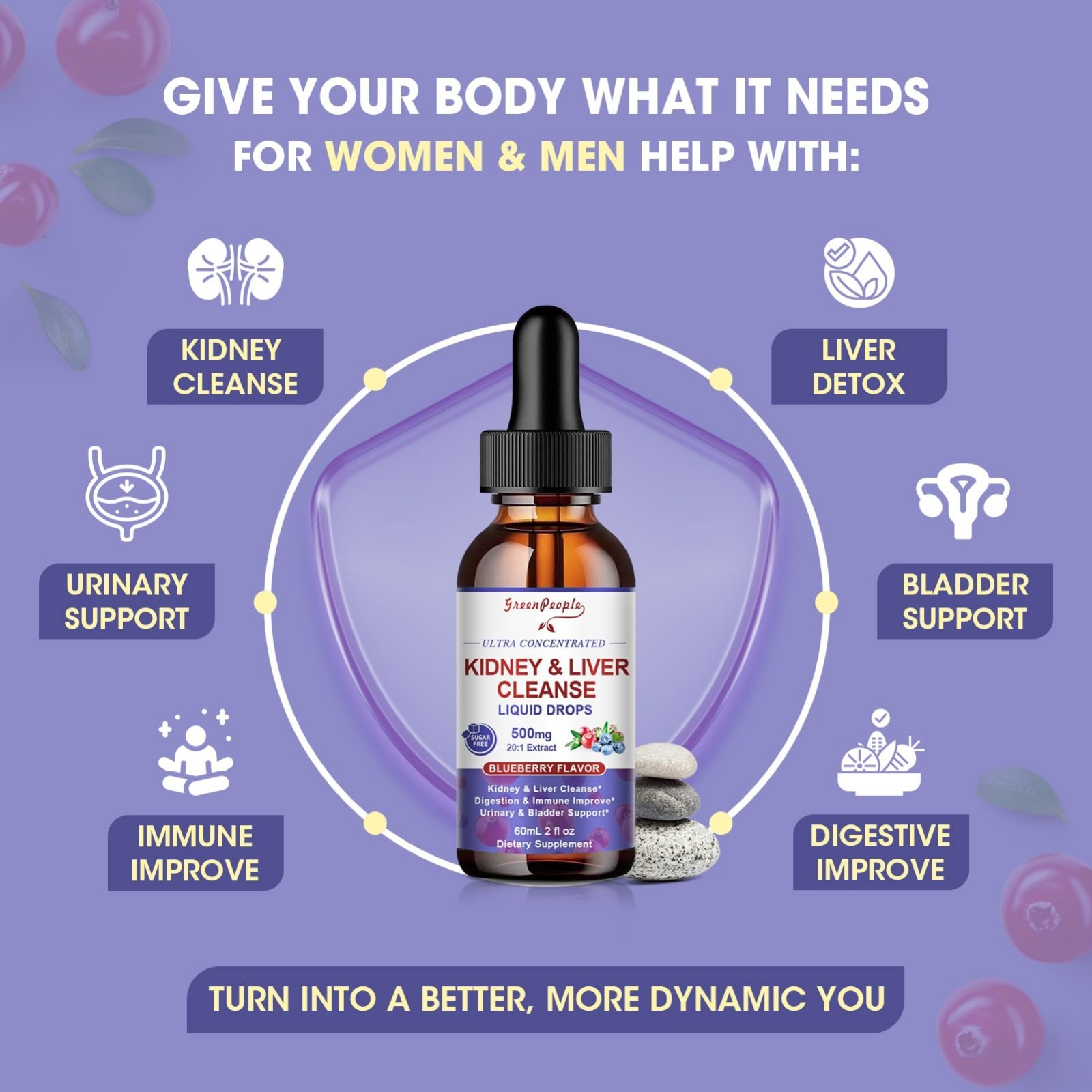 Kidney & Liver Cleanse Detox Drops – 2 Oz, 2 Pack | Alcohol-Free 27-in-1 Supplem