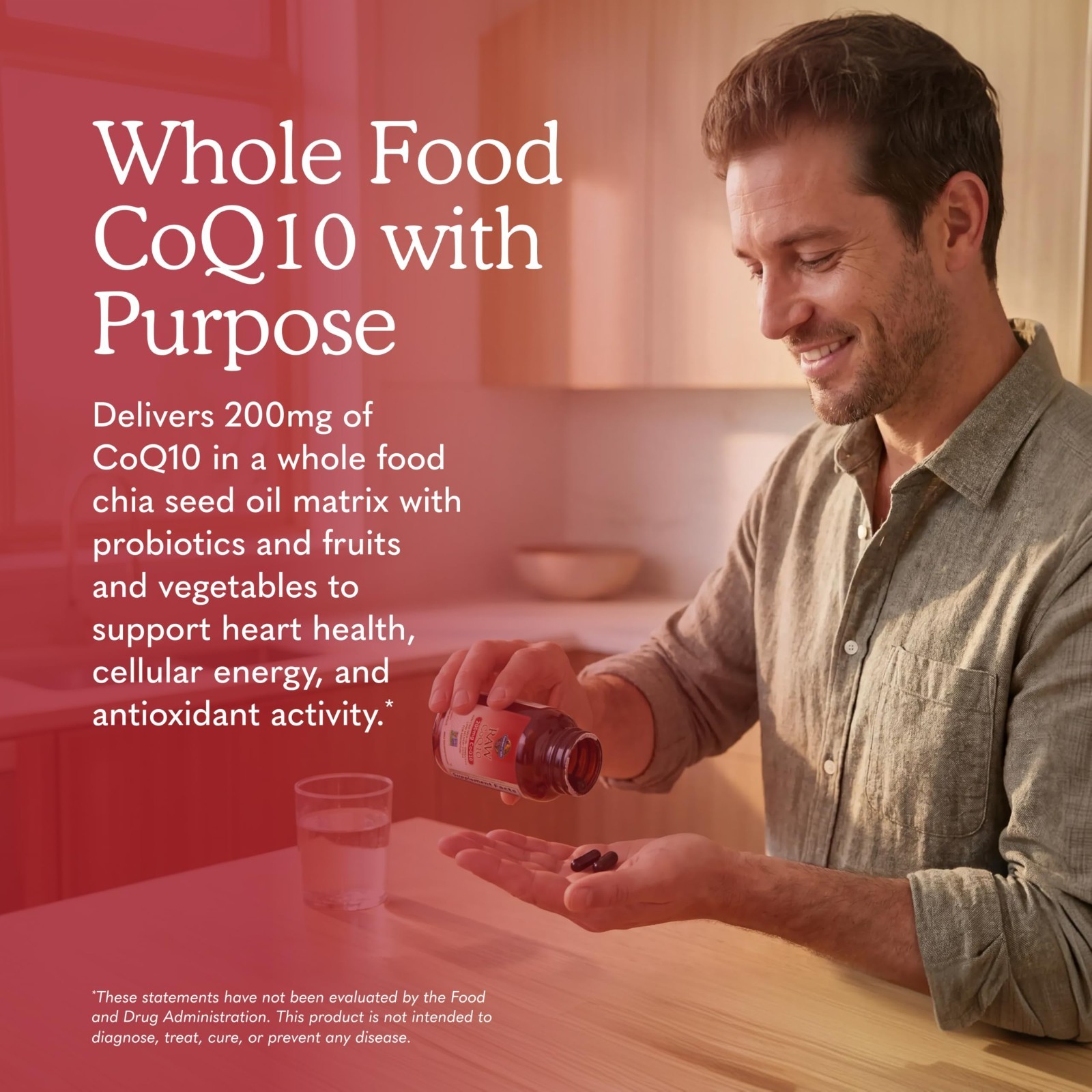 Organic Raw CoQ10 200mg – 60 Capsules, Heart Health, Energy Support, Antioxidant