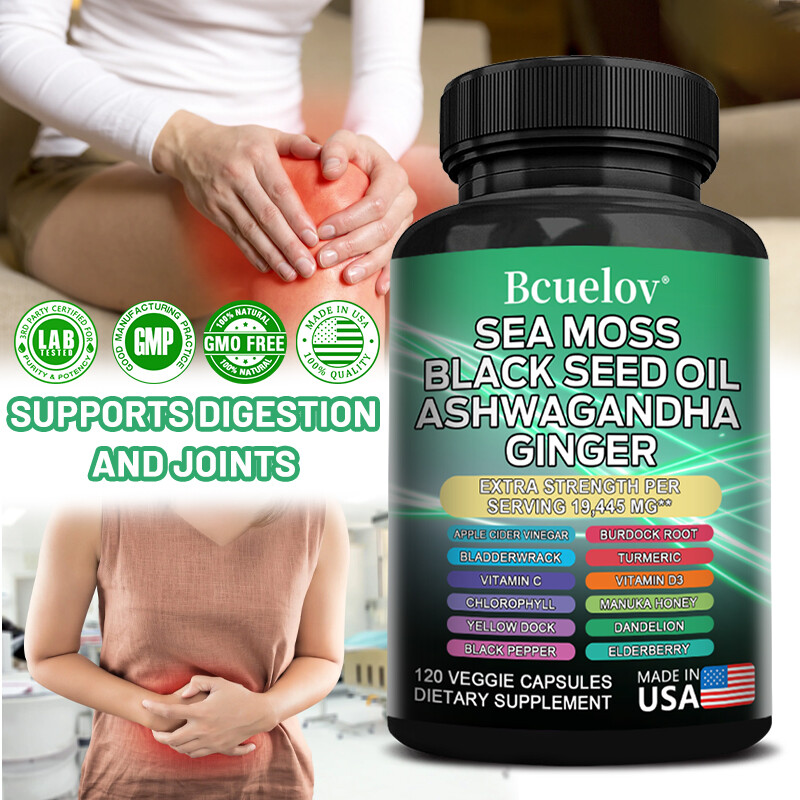 Sea Moss (Black Seed Oil, Turmeric, Ashwagandha,Ginger,Vitamin C) Immune Support