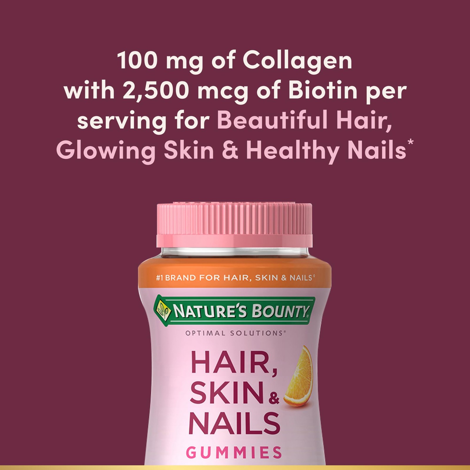 Nature’s Bounty Optimal Solutions Hair, Skin & Nails 80 Count (Pack of 1), –