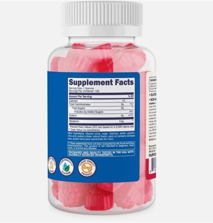 Nutricost Kids Melatonin Gummies 1mg, 120 Gummies, Strawberry Flavored