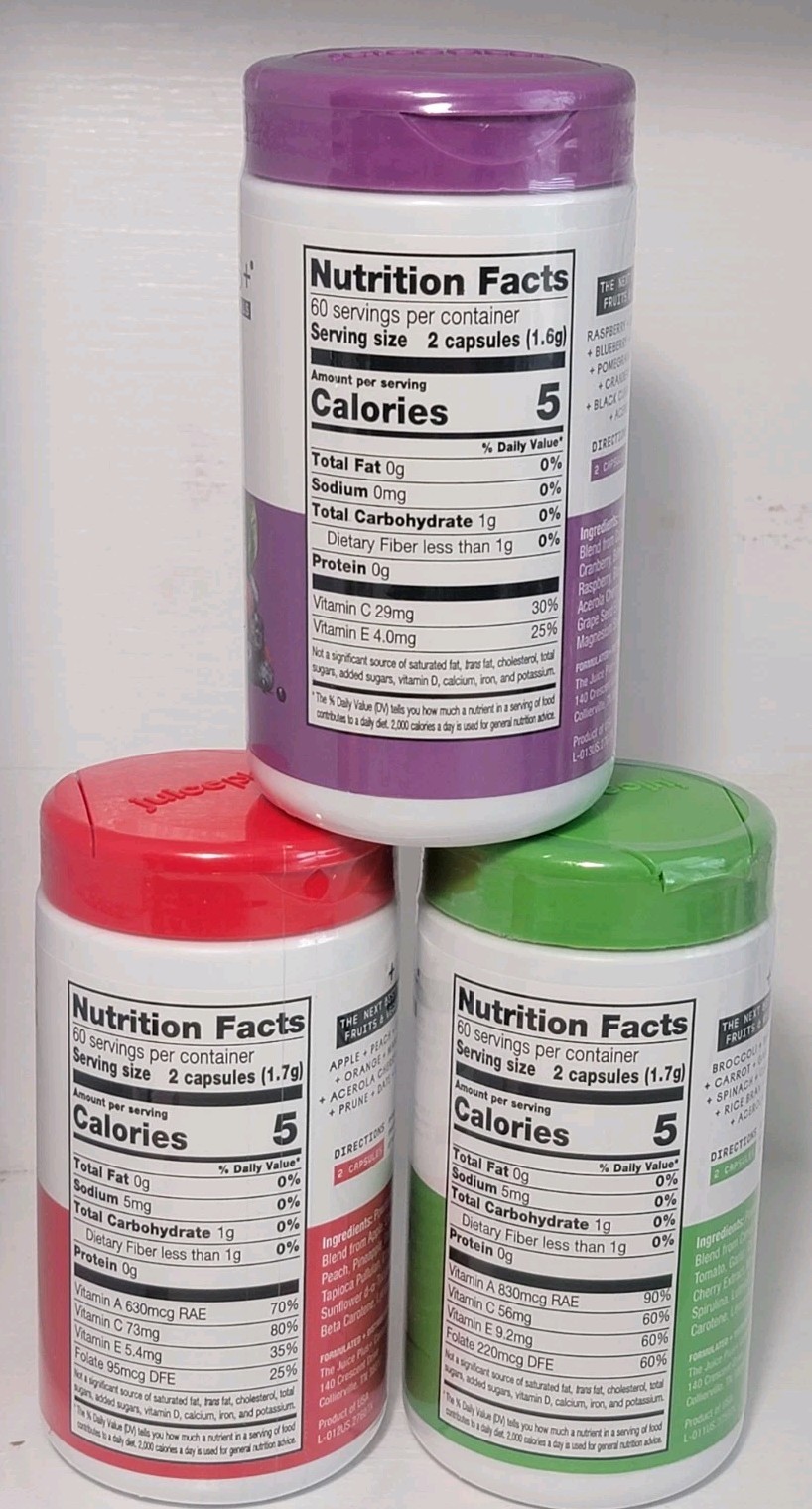 juice plus➕️ Essentials Trio Fruit/Vegetables/Berries 360 Capsules 1/28 Sealed
