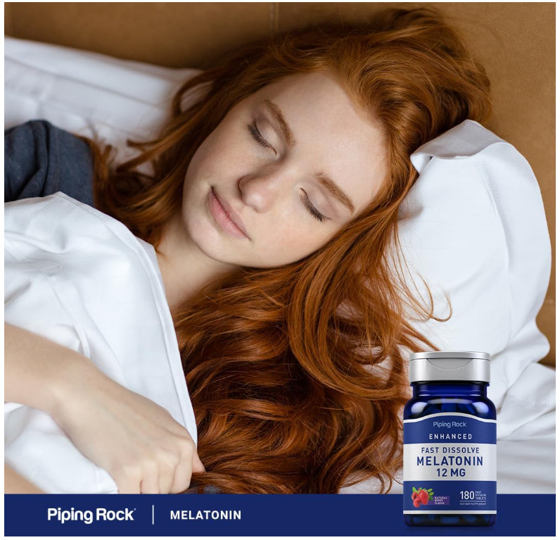 Max Strength Melatonin 12mg Fast Dissolve Sleep Aid Vitamin Supplement 180 Ct