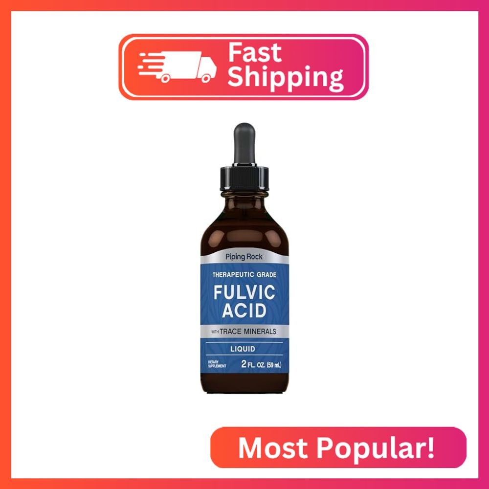 Piping Rock Liquid Fulvic Acid Drops | 2 fl oz | with Trace Minerals | Ionic Sup