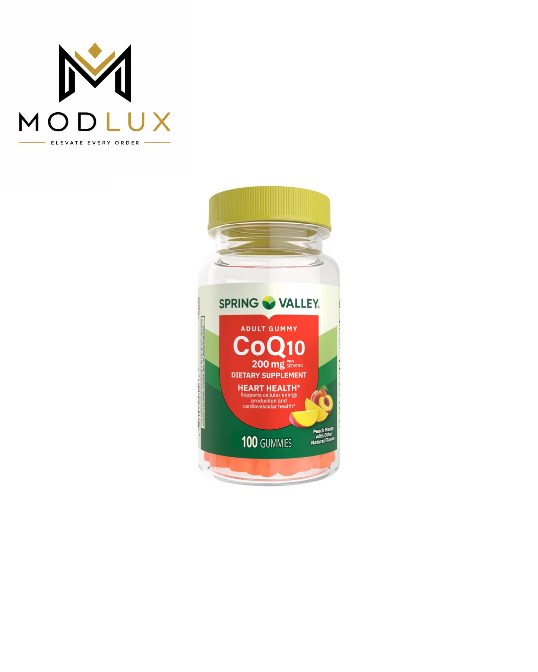 Spring Valley CoQ10 Dietary Supplement Gummies for Heart Health, 200 mg, 100 CT