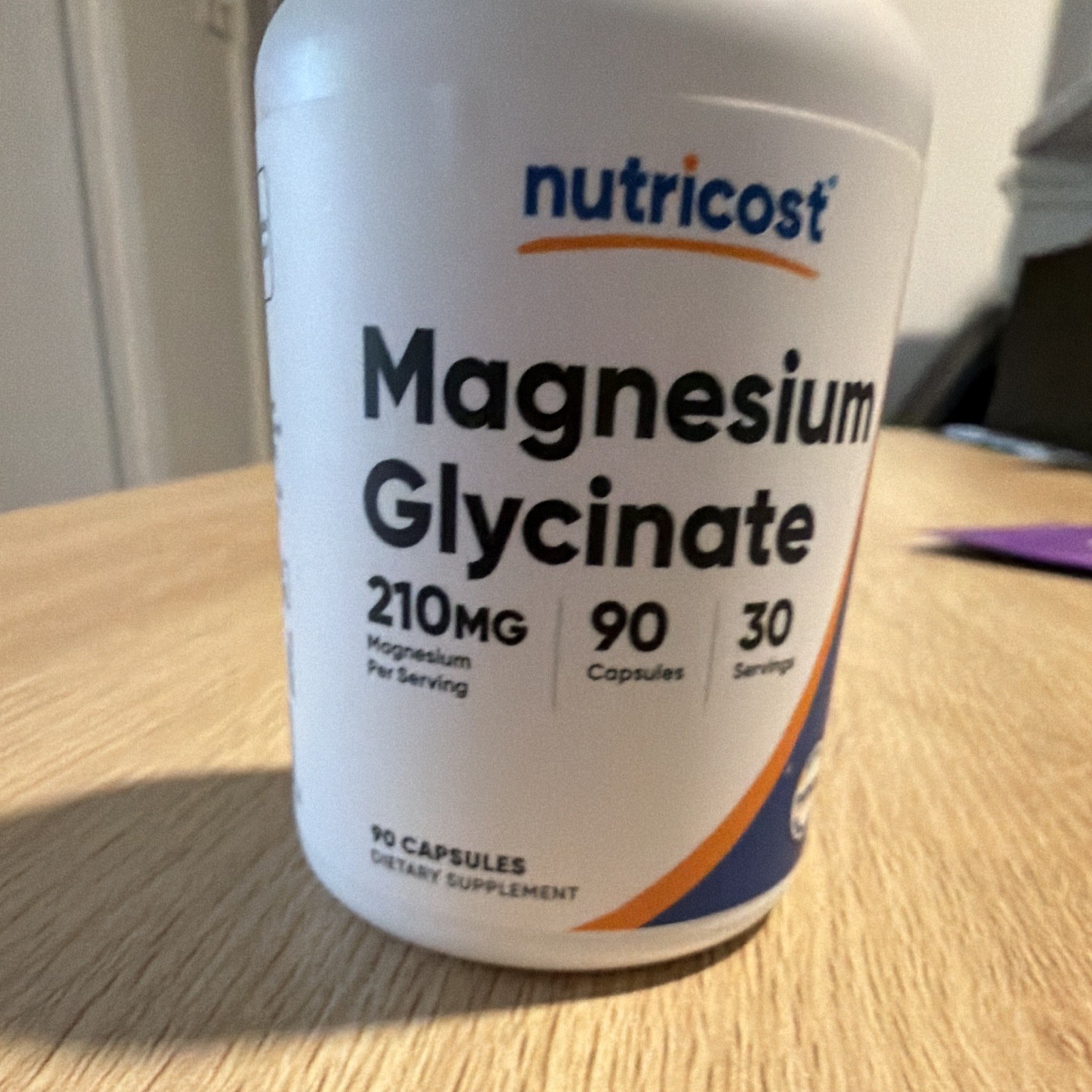Nutricost Magnesium Glycinate 210 mg Capsules 90 ct, Gluten-Free