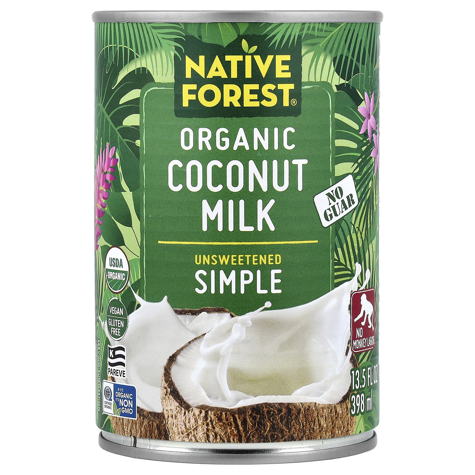 Organic Coconut Milk, Simple, Unsweetened, 13.5 fl oz (398 ml)