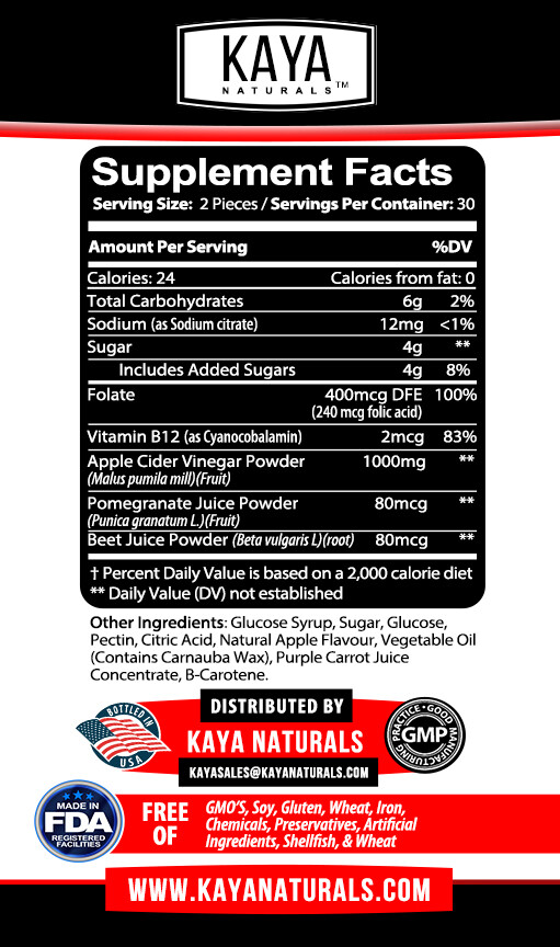 Apple Cider Vinegar Gummies 1000mg for Weight Loss & Cleanse – Compare to Goli