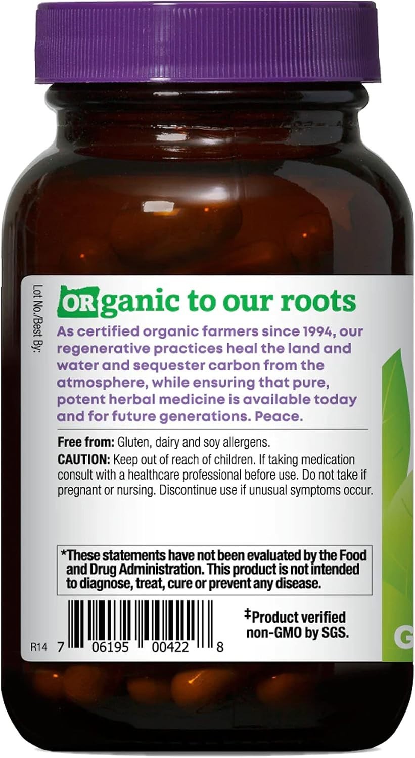 90 Organic Slippery Elm Capsules – Sustainably Harvested Digestive Aid